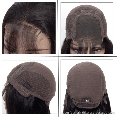 Wholesale Indian Virgin Remy Hair 4*4 Lace Closure Wigs 1B 27 1b 30 1B 99j Color Human Hair Lace Front Wig